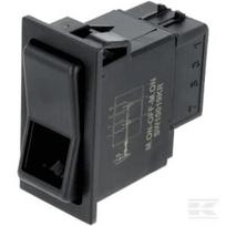 Svirtinis jungiklis (I)-0-(II) momentinis-išjungta-momentinis 12V arba 24V 8 kontaktų apšvietimo funkcija su lempute SW10019KR
