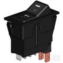 Svirtinis jungiklis (I)-0-(II) momentinis-įjungta-momentinis 12V 4 kontaktų perjungiklis SW10056KR