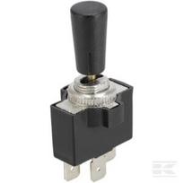 Svirtinis jungiklis ON-OFF-ON 12-24VDC 10A 125-250VAC 2A 3 kontaktai menteliniai kontaktai metalinė veržlė plastikinis dangtelis SW10012KR