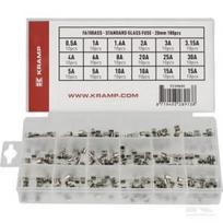 Stikliniai saugikliai 20mm rinkinys dėžutėje (180 vnt.) FS100ASS