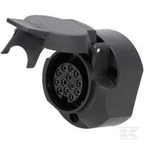 Priekabos lizdas 13 kontaktų, plastikinis, 12V, su rūko žibintu, varžtiniai gnybtai TR00004KR