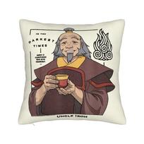 Avatar The Last Airbender Uncle Iroh Firebending Master Pillow Case Graphic Pillow Cover Funny Pillowcases For Car Home Decor 30cm x 30cm beige