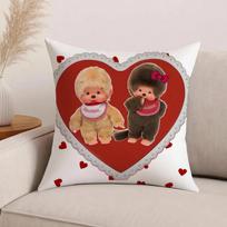 Animacinis M-Monchhichi-I Pagalvės užvalkalas Biuro pagalvės Tinka Sofai, Automobiliui, Miegamajam Dekoratyvinis pagalvės užvalkalas 30cm x 30cm