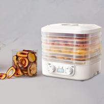 Compact Electric Food Dryer with Adjustable Temperature and Digital Display, Featuring 5 Stackable Trays for Dehydrating Fruits, Vegetables, Pet Food balta