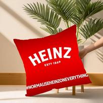 Juokinga H-heinzS Ketchup Etiketės Pagalvės Užvalkalas Minkštas Pliušinis Audinys Dvipusis Spaudinys Dekoratyvinis Namų Svetainės Dovana Pagalvė 30cm x 30cm gray