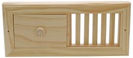 Pirties ventiliacijos grotelės su užsklanda SAUNIA, 30 x 13 cm, pušis