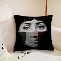Meno serijos pagalvės užvalkalas Dekoratyvinis sofai Namų galvūgalis Miegamojo atlošas Pagalvė Kvadratinė P-Piero F-Fornasetti Pagalvė Laikas snausti 30cmx30cm