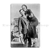 Vintažinė Bonnie ir Clyde metalinė plokštė Plakatas Sieninė tapyba Kino teatras Vintažinis garažo dekoras Individualus skardinis ženklas Plakatas 20x30cm