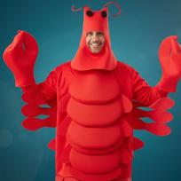 Red Lobster Costume Unisex Funny Sea Animal Outfit Novelty Marine Creature Suit for Halloween Cosplay Party Onesize raudona