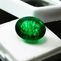 Natūralus žalias Kolumbijos smaragdas 10,2 ct ovalaus pjūvio sertifikuotas laisvas brangakmenis 13 mm approx. žalia