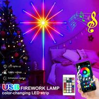 Išmanioji RGBIC fejerverkų LED juosta Bluetooth programėlė Muzikos sinchronizacija 5V USB Aplinkos apšvietimas TV, miegamojo, žaidimų, vakarėlių, Kalėdų dekoravimui įvairiaspalvis