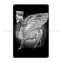 Lamassu Statula Senovės Mezopotamija Angelai Magija Asirijos Šventykla Metalo Ženklas Tapyba Individualus Lamassu Statulos Skardos Ženklas Plakatas 20x30cm
