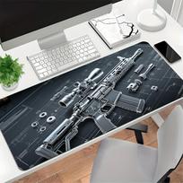Large Precision Gaming Mouse Pad Oval Tactical Gun Design Desk Pads Anti-Slip Rubber Bottom 500X1000 Washable Surface Office Mat 300X600X2mm