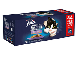 Felix Fantastic Vielfalt Jelly 85g X 44 (vištiena, jautiena, tunas, lašiša), 44 x 85 g