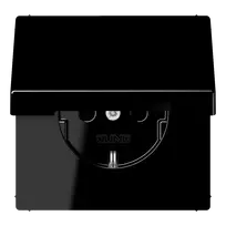 JUNG Lizdas SCHUKO su dangteliu IP44 juodos spalvos 16A 250V, LS1520KLSW