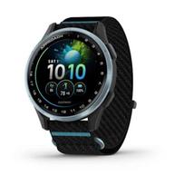 Garmin Approach J1 išmanusis laikrodis, debesų mėlynos spalvos rėmelis/juodas/mėlynas ComfortFit audinio dirželis