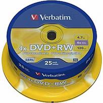 Verbatim  DVD+RW SERL Verbatim DLP 4.7GB 4x 25 Pack Spindle 43489V