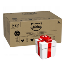 Whiskas Poultry Feast 120x85 g drėgno želė tipo suaugusių kačių ėdalo + Staigmena katei