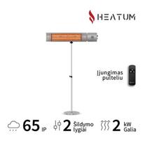 Infraraudonųjų spindulių šildytuvas Heatum H2000R URBAN SILVER su vienkoju stovu