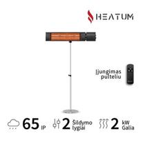 Infraraudonųjų spindulių šildytuvas Heatum H2000R URBAN Black su vienkoju stovu