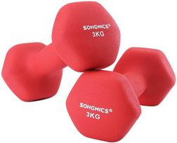 Songmics Hantelių rinkinys, 20x9x8.5 cm, raudona