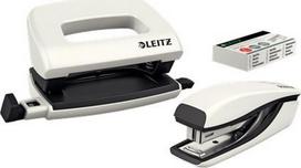 Stapler Leitz Mini WOW white stapler and puncher