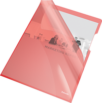 Esselte Of course, crystal, rigid, A4, 150MIC, 25piece, red (55433)
