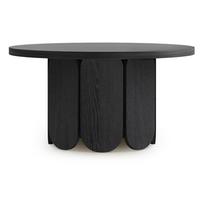 Apvalios formos kavos staliukas juodos spalvos iš ąžuolo ø 78 cm Soft – Woodman