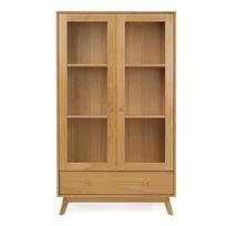 Vitrina natūralios spalvos iš ąžuolo 100x170 cm Kensal – Woodman