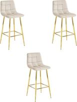 Baro kėdė ARCETO - aksomas beige / kojos GOLD x 3 | model_3956_3-ARCETO-MONX86 | 5903332087051