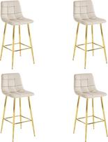 Baro kėdė ARCETO - aksomas beige / kojos GOLD x 4 | model_3956_4-ARCETO-MONX86 | 5903332087068