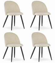 Kėdė BELLO - aksomas beige / kojos black x 4 | model_3839_4-BELLO-ROMX37 | 5903332072866