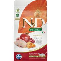 Sausas pašaras katėms FARMINA N&D PUMPKIN CAT Dry Quail&Pomegr NEUTERED ADULT 1,5kg