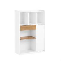 SoBuy biuro lentyna su stalčiais STR11-WN, balta, 72x30x110 cm