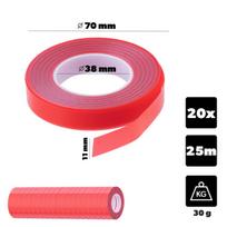 KADAX sodo segiklio juostos rinkinys, 11 mm x 25 m, raudonos, 20 vnt.