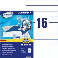 Lipnios etiketės Avery Europe, A4, 105x37mm, 16 etikečių lape, be rėmelio, 100 lapų