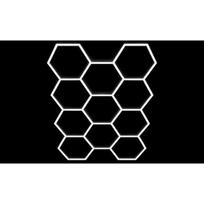 LED Hexagon garažo šviestuvas 368W, 6500K, 11 segmentų, 336×238 cm