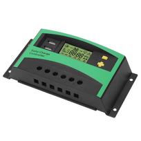 Saulės įkrovimo valdiklis PWM Panelės Reguliatorius 12V 24V 30A su 2 USB 5V Išėjimais RV Valties Reikmenys
