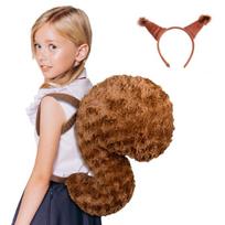 Voverės ausų lankelis su uodega Gyvūno Voverės kostiumas Voverės ausys ir uodegos rinkinys Helovino vakarėliui Karnavalui Cosplay 1