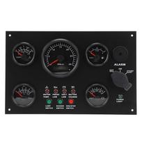 300x190mm Valties prietaisų skydelis 0–3000 RPM Vandens temperatūra Alyvos lygis Įtampa Slėgis Sūkių matuoklis Skydelis Jachtoms Laivams Juodas