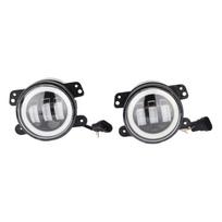 2 vnt. LED visureigio prožektorius 15W DC9–36V 4 coliai 6500K IP67 atsparus vandeniui itin ryškus Angel Eye rūko žibintai