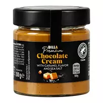 Šokoladinis kremas sūrios karamelės ir jūros druskos skonio BILLA PREMIUM, 200 g