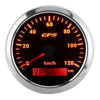 85mm Jūrinis Automobilinis GPS Greičio Matuoklis 120KM H Greičio Odometras su 7 Spalvų Apšvietimu Automobiliui Valtis Kemperis Jachta Juodas juoda