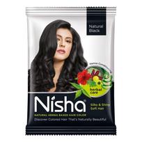 Nisha Natural Henna Powder Hair Color Natural Black Herbal Conditioning Dye For Soft Shiny Hair Men Women 25g Pack OF 10