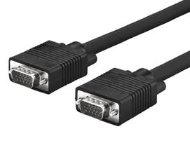 MicroConnect - VGA-Kabel - HD-15 (VGA) (M) bis HD-15 (VGA) (M) - 10 m - geformt, Daumenschrauben - Schwarz