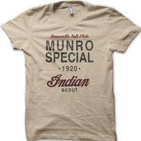 VINTAGE MOTOCIKLININKO Munro Special Indian 1920 Scout Motociklininko Klasikinis Marškinėlis M