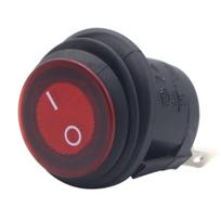Apvalus svirtelinis jungiklis 12VDC 3 kontaktų ON Off su dangteliu Raudona lemputė 20MM Automobiliui Auto Valtims Sunkvežimiams 5 vnt. black