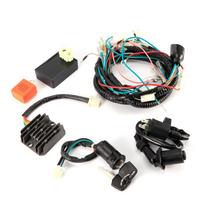 1 Set Electrical Wiring Harness Kit Buzzer Ignition Switch Keys Coil CDI Unit Fairing Fit for Honda CG125CC 150CC