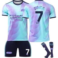Paaugliams Vaikams Suaugusiems Futbolo Apranga Sportiniai Treniruočių Marškinėliai su Kojinėmis 24/25 Arsenal Antras Išvykos #7 Bukayo Saka 16