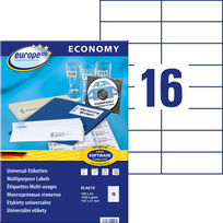 Lipnios etiketės Avery Europe, A4, 105x37mm, 16 etikečių lape, be rėmelio, 100 lapų